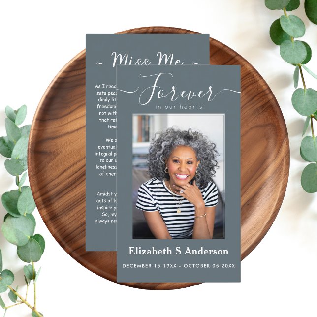 Für immer in unserem Herzen Foto Beerdigung Gebet Visitenkarte (Von Creator hochgeladen)