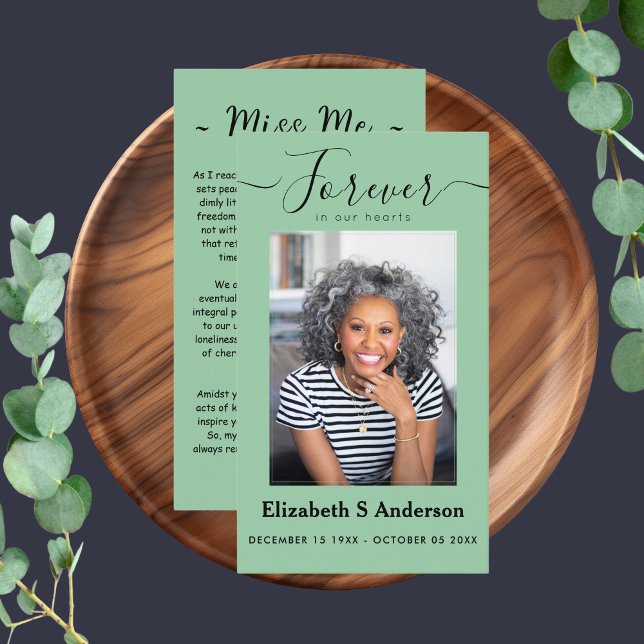 Für immer in unserem Herzen Foto Beerdigung Gebet Visitenkarte (Von Creator hochgeladen)