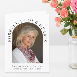 Für immer in unserem Herzen Foto Beerdigungsdenkma Dankeskarte