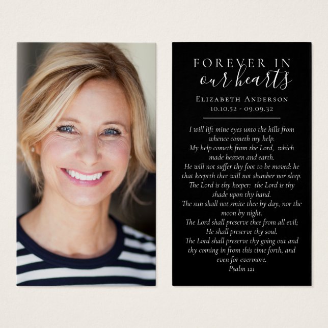 Für immer in unserem Herzen Foto Beerdigungskarte (Vorne & Hinten)