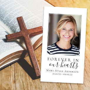 Für immer in unserem Herzen Foto Beerdigungskarte