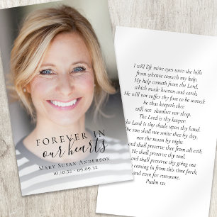 Für immer in unserem Herzen Foto Beerdigungskarte