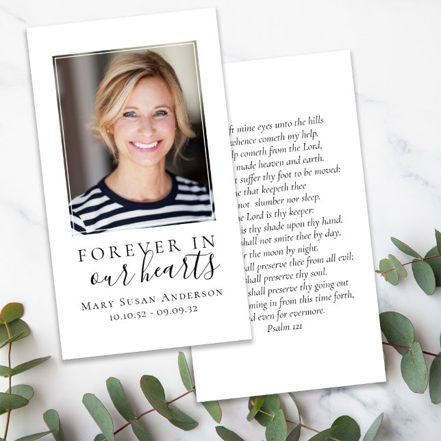 Für immer in unserem Herzen Foto Beerdigungskarte (Von Creator hochgeladen)
