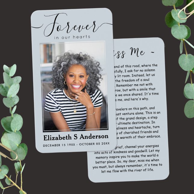 Für immer in unserem Herzen Foto Beerdigungskarte (Von Creator hochgeladen)