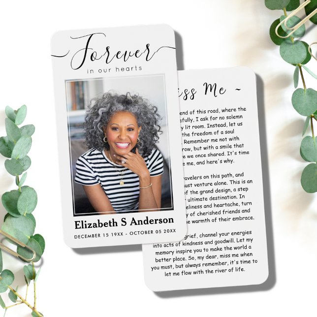 Für immer in unserem Herzen Foto Beerdigungskarte (Von Creator hochgeladen)