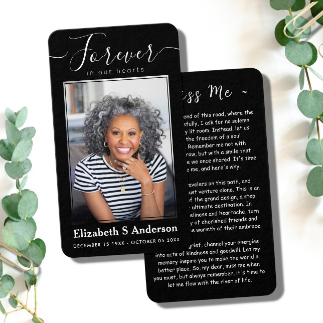 Für immer in unserem Herzen Foto Beerdigungskarte (Von Creator hochgeladen)