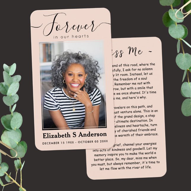 Für immer in unserem Herzen Foto Beerdigungskarte (Von Creator hochgeladen)