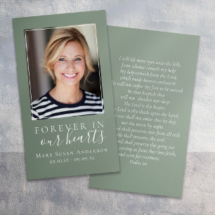 Für immer in unserem Herzen Foto Beerdigungskarte