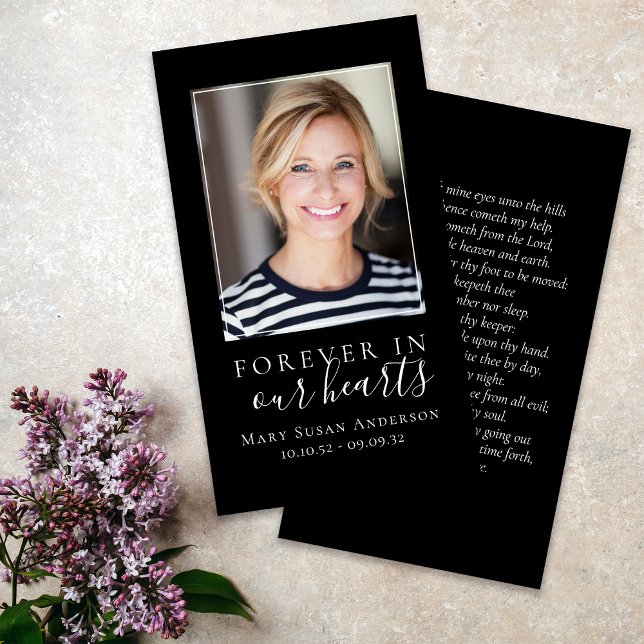 Für immer in unserem Herzen Foto Beerdigungskarte (Von Creator hochgeladen)