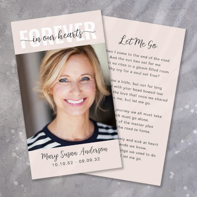 Für immer in unserem Herzen Foto Beerdigungskarte (Von Creator hochgeladen)
