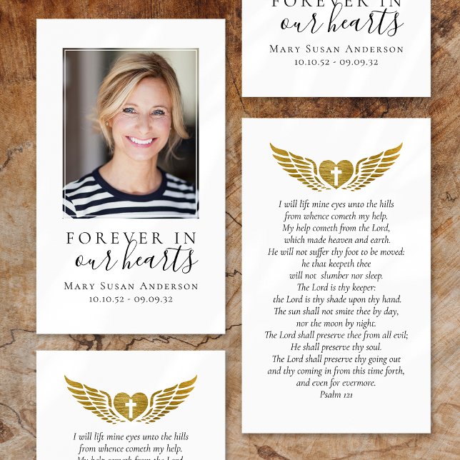 Für immer in unserem Herzen Foto Beerdigungskarte (Von Creator hochgeladen)