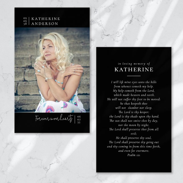 Für immer in unserem Herzen Foto Beerdigungskarte (Von Creator hochgeladen)