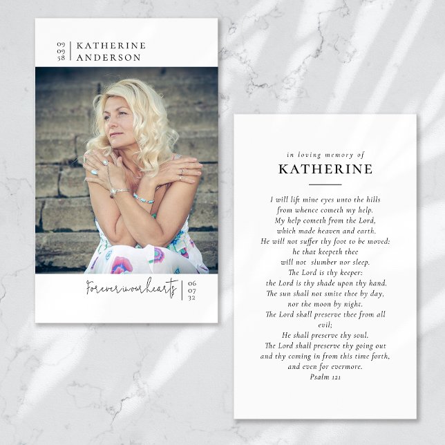 Für immer in unserem Herzen Foto Beerdigungskarte (Von Creator hochgeladen)