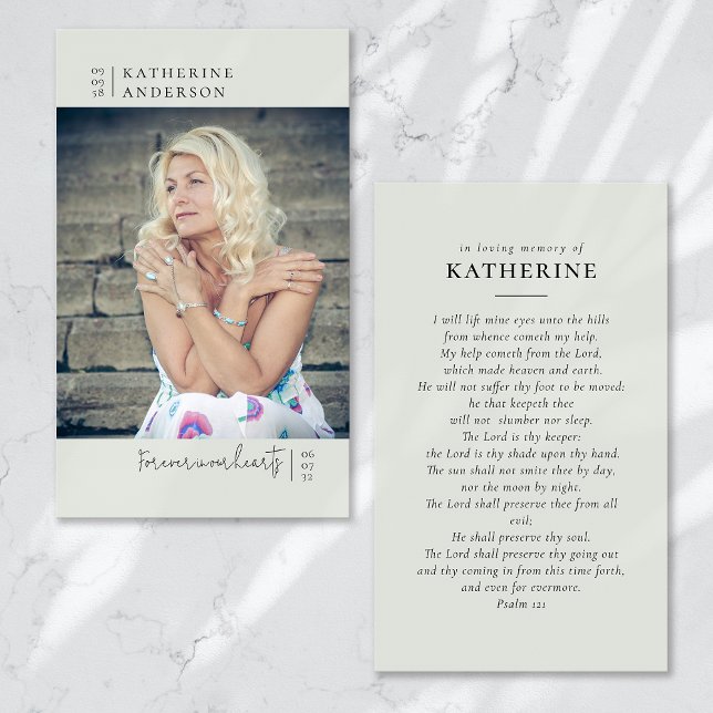 Für immer in unserem Herzen Foto Beerdigungskarte (Von Creator hochgeladen)