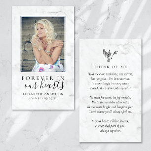 Für immer in unserem Herzen Foto Beerdigungskarte