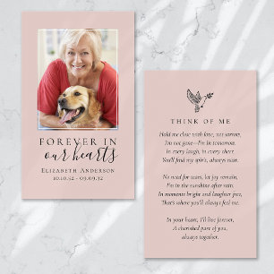 Für immer in unserem Herzen Foto Beerdigungskarte