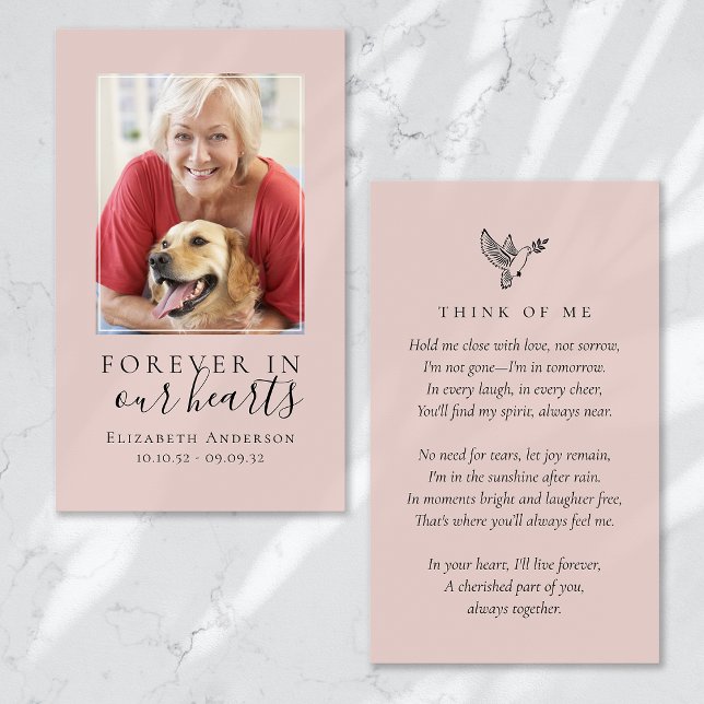 Für immer in unserem Herzen Foto Beerdigungskarte (Von Creator hochgeladen)