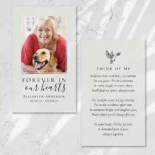 Für immer in unserem Herzen Foto Beerdigungskarte