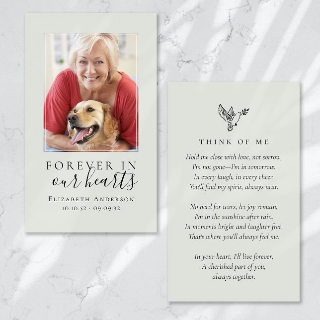 Für immer in unserem Herzen Foto Beerdigungskarte (Von Creator hochgeladen)