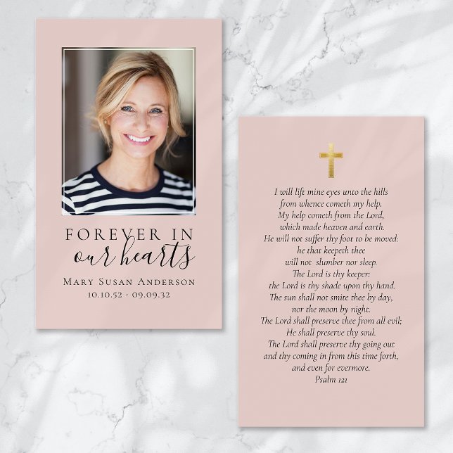 Für immer in unserem Herzen Foto Beerdigungskarte (Von Creator hochgeladen)