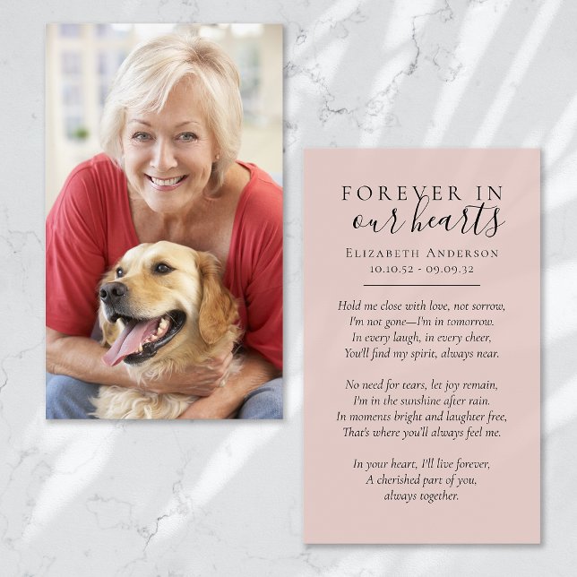 Für immer in unserem Herzen Foto Beerdigungskarte (Von Creator hochgeladen)
