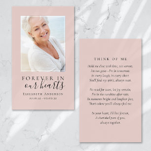 Für immer in unserem Herzen Foto Beerdigungskarte