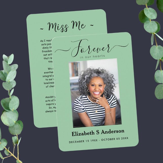 Für immer in unserem Herzen Foto Beerdigungskarte Begleitkarte (Von Creator hochgeladen)