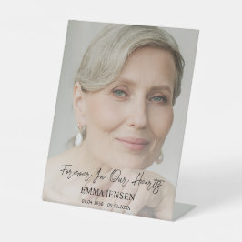 Für immer in unserem Herzen Foto Begrüßungsfeier Sockelschild