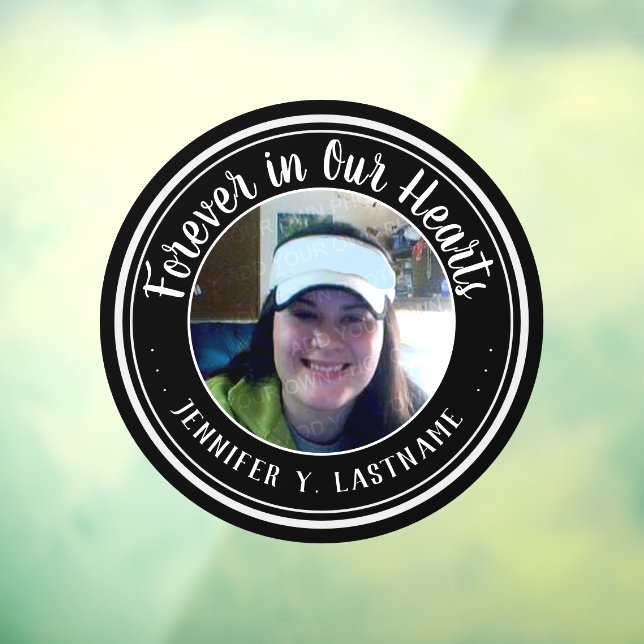 Für immer in unserem Herzen Foto Erinnerung Fensteraufkleber (Blatt 3)