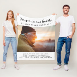 Für immer in unserem Herzen Foto Gedicht Tribut Bl Fleecedecke