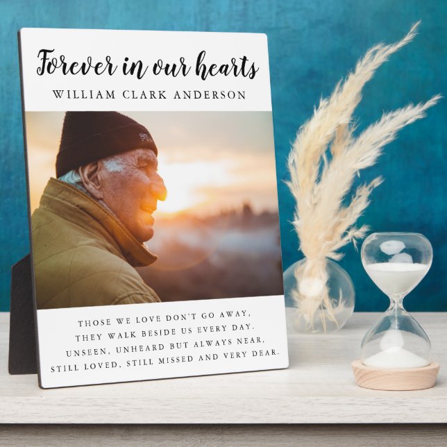 Für immer in unserem Herzen Foto Gedicht Tribut Fotoplatte (Seite)