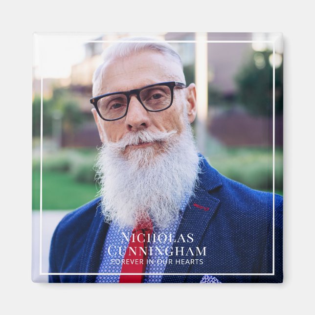 Für immer in unserem Herzen Foto Memorial Keepake Magnet (Vorne)