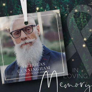 Für immer in unserem Herzen Foto Memorial Keepake Ornament Aus Glas