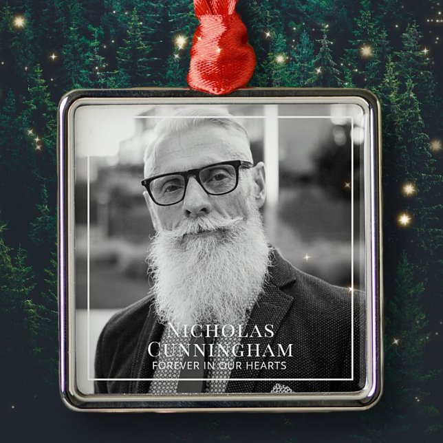 Für immer in unserem Herzen Foto Memorial Keepake Ornament Aus Metall (Von Creator hochgeladen)