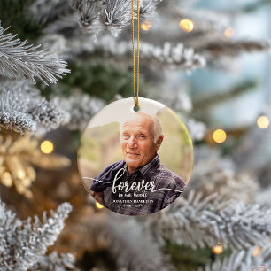 Für immer in unserem Herzen Personalisiertes Foto Keramik Ornament