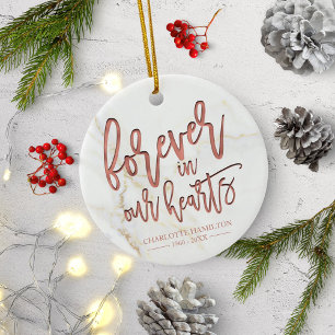 Für immer in unserem Herzen Personalisiertes Foto  Keramik Ornament