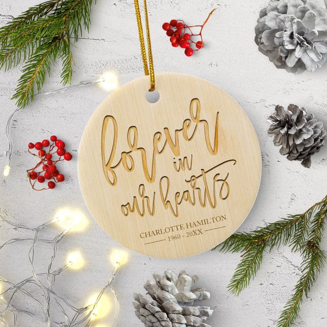 Für immer in unserem Herzen Personalisiertes Foto  Keramik Ornament (Von Creator hochgeladen)
