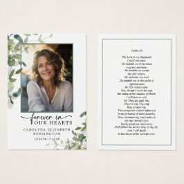 Für immer in unserem Herzen Psalm Foto Gebetskarte