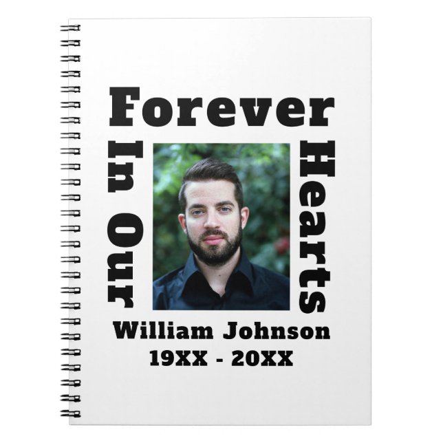 Für immer in unserem Herzen Trauer in der Liebe Er Notizblock (Vorderseite)