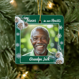 Für immer in unserem Herzen Weihnachts-Gedächtnis Keramikornament