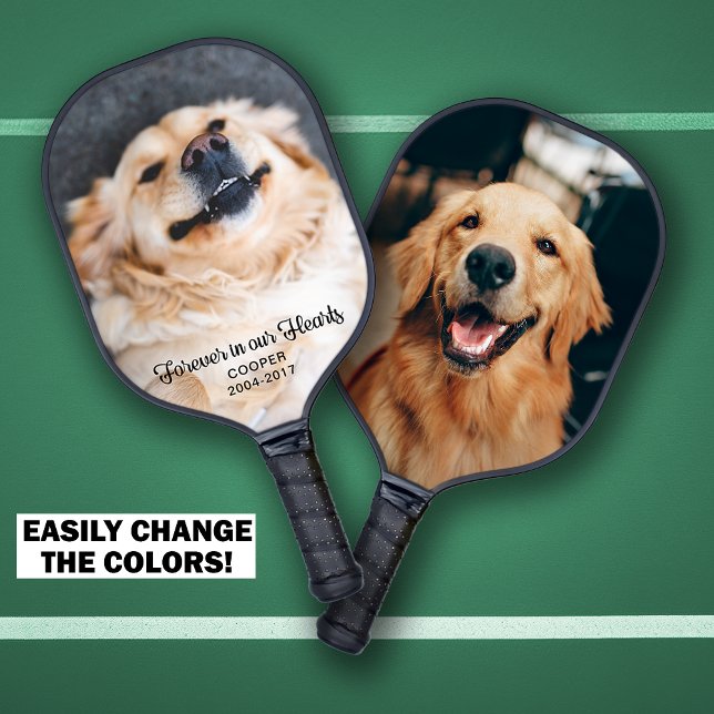 Für immer in unseren Hearts Pet Memorial Keepake F Pickleball Schläger (Forever in our Hearts Pet Memorial Keepsake Photos Pickleball Paddle)