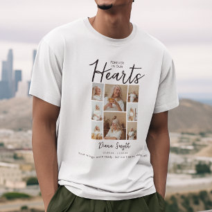 Für immer in unseren Herzen 8-Foto-Collage-Geden T-Shirt