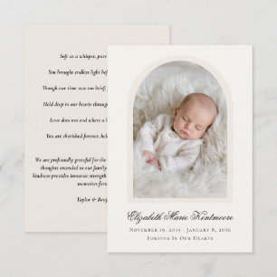 Für immer in unseren Herzen Baby Gedenkfotokarte