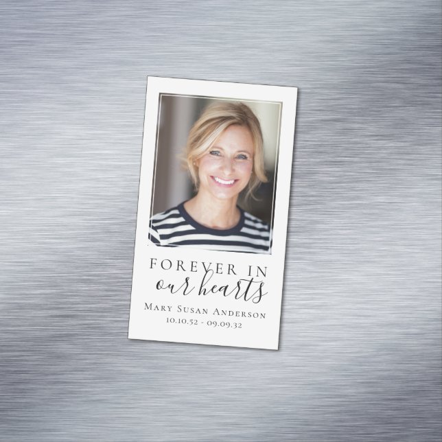 Für immer in unseren Herzen Beerdigung Gunst Tribu Magnetische Visitenkarte (Beispiel)