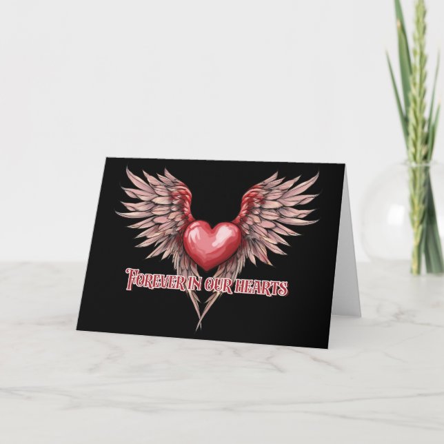 Für immer in unseren Herzen Dankeskarte (Vorderseite)