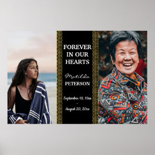 Für immer in unseren Herzen dann und jetzt 2 Foto Poster