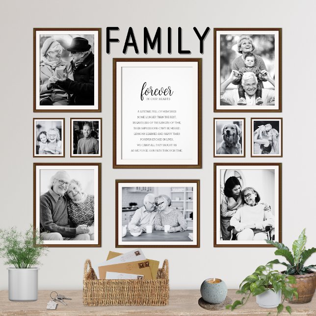 Für immer in unseren Herzen Erinnerung an die Maue Fotodruck (Emotional Family Memorial Sympathy Gift Forever in our Hearts Keepsake Home Decor Wall Art Print)
