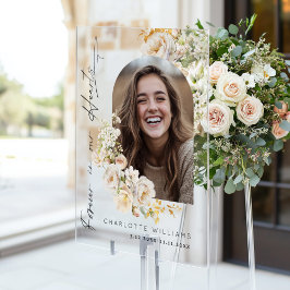 Für immer in unseren Herzen Flora Foto Begrüßung W Acrylschild