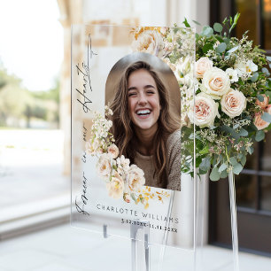 Für immer in unseren Herzen Flora Foto Begrüßung W Acrylschild