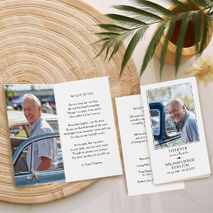Für immer in unseren Herzen Foto-Gedenk-Gebetskart